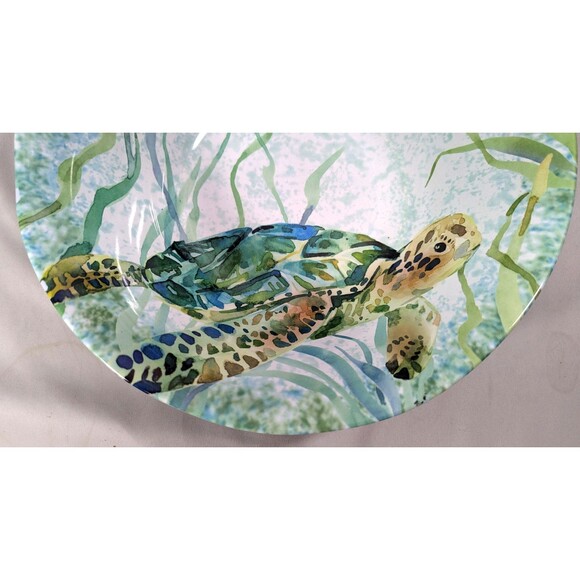 Sigrid Olsen Sea Turtle Serving Bowl Large Melamine Beach Ocean Nautical 11.5-in - Picture 4 of 8